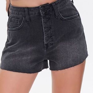 High-Rise black denim jean shorts